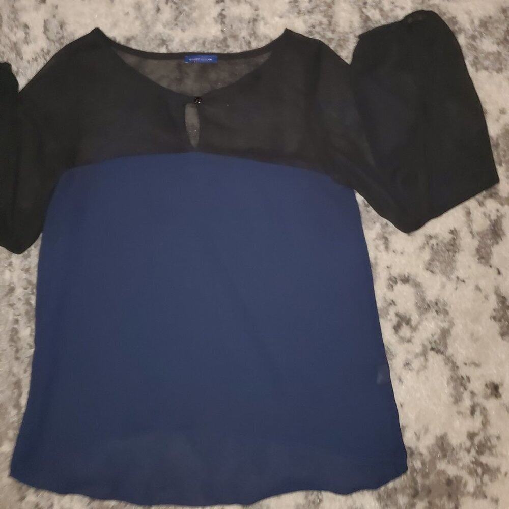 Sweet Claire Blouse 😇😇 Sheer Blue/Black